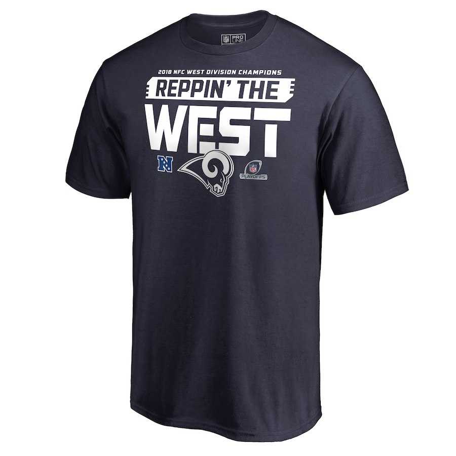 Men's Rams Navy 2018 NFL Playoffs Reppin' The West T-Shirt,We sell and wholesale Men's Rams Navy 2018 NFL Playoffs Reppin' The West T-Shirt on line form chian!